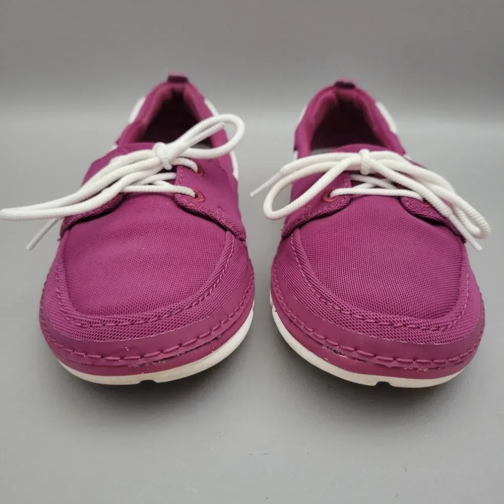 Clarks Cloudsteppers Step Maro Sand Boat Shoes Womens 8.5 Casual Sneakers Purple